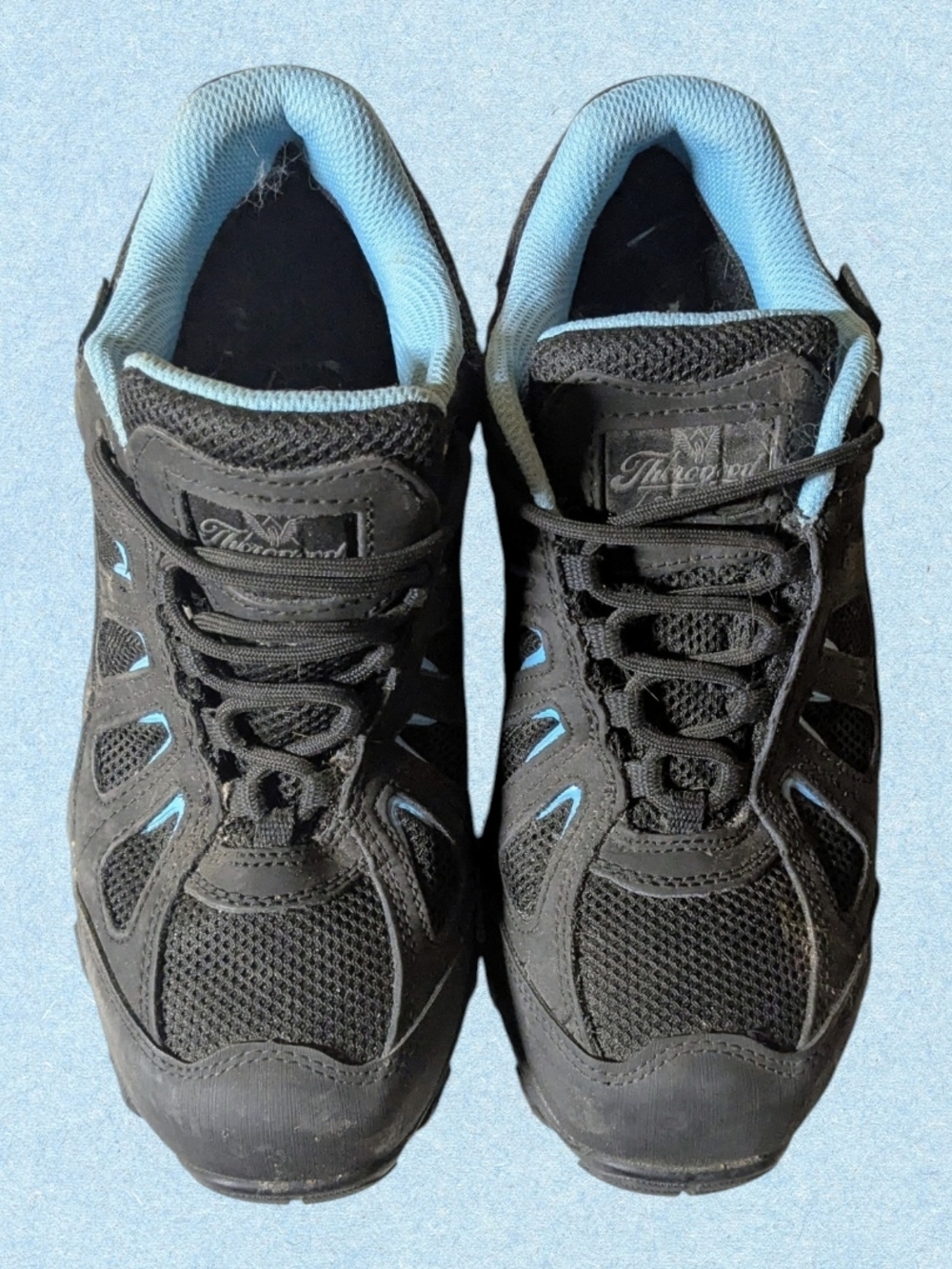 Women's Thorogood Black & Light Blue Steel Toe Work Safety Shoes